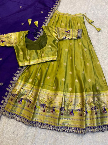 Paithani Lehenga with zari work