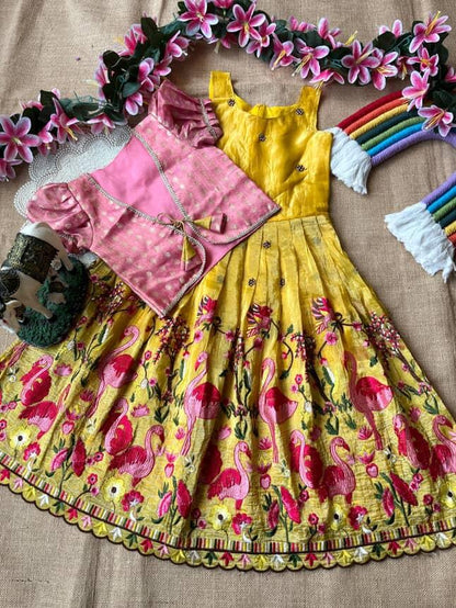 Kids Party wear Gowns with Coat