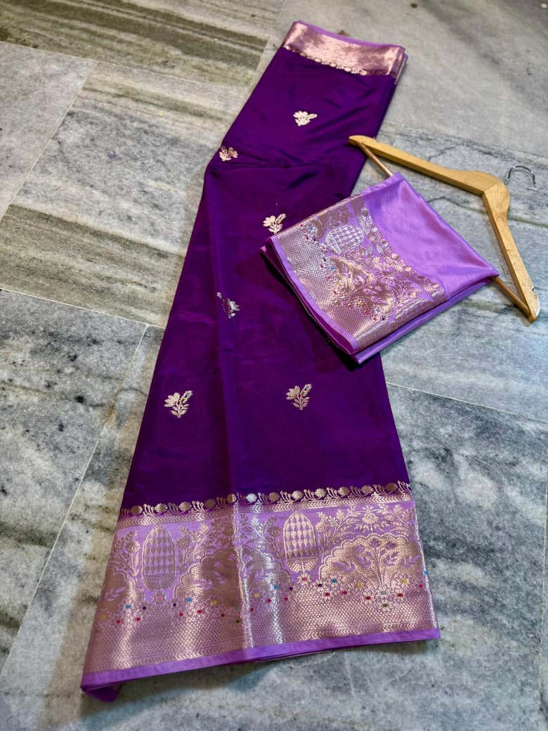 Banarasi katan top colours soft fab sarees