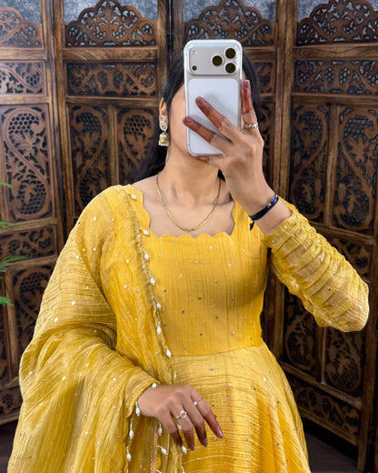 South Salsa Silk Gown with Dupatta