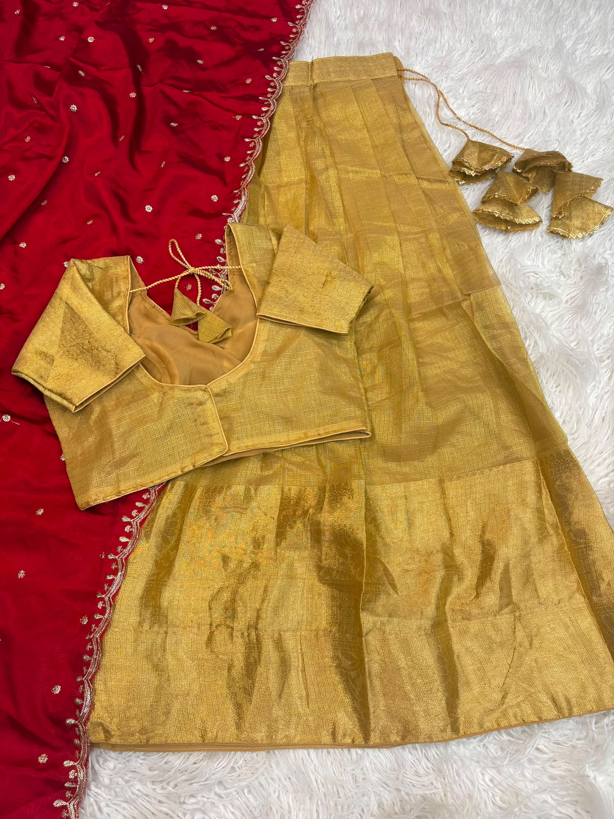 Golden Kanchipuram Designer Lehenga
