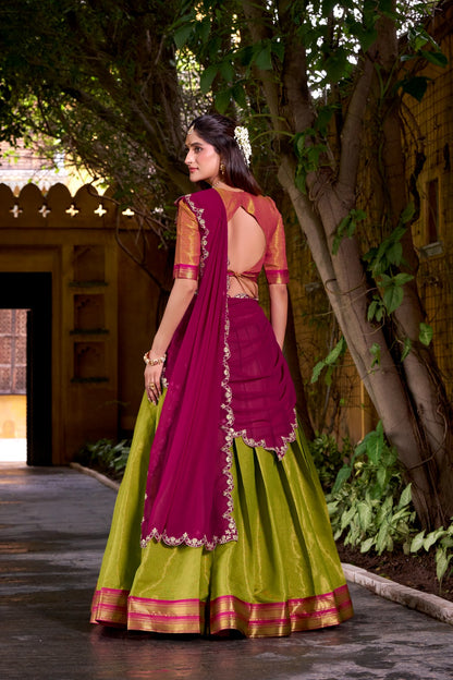 Celebrate your special moments in a Kanchipuram silk lehenga
