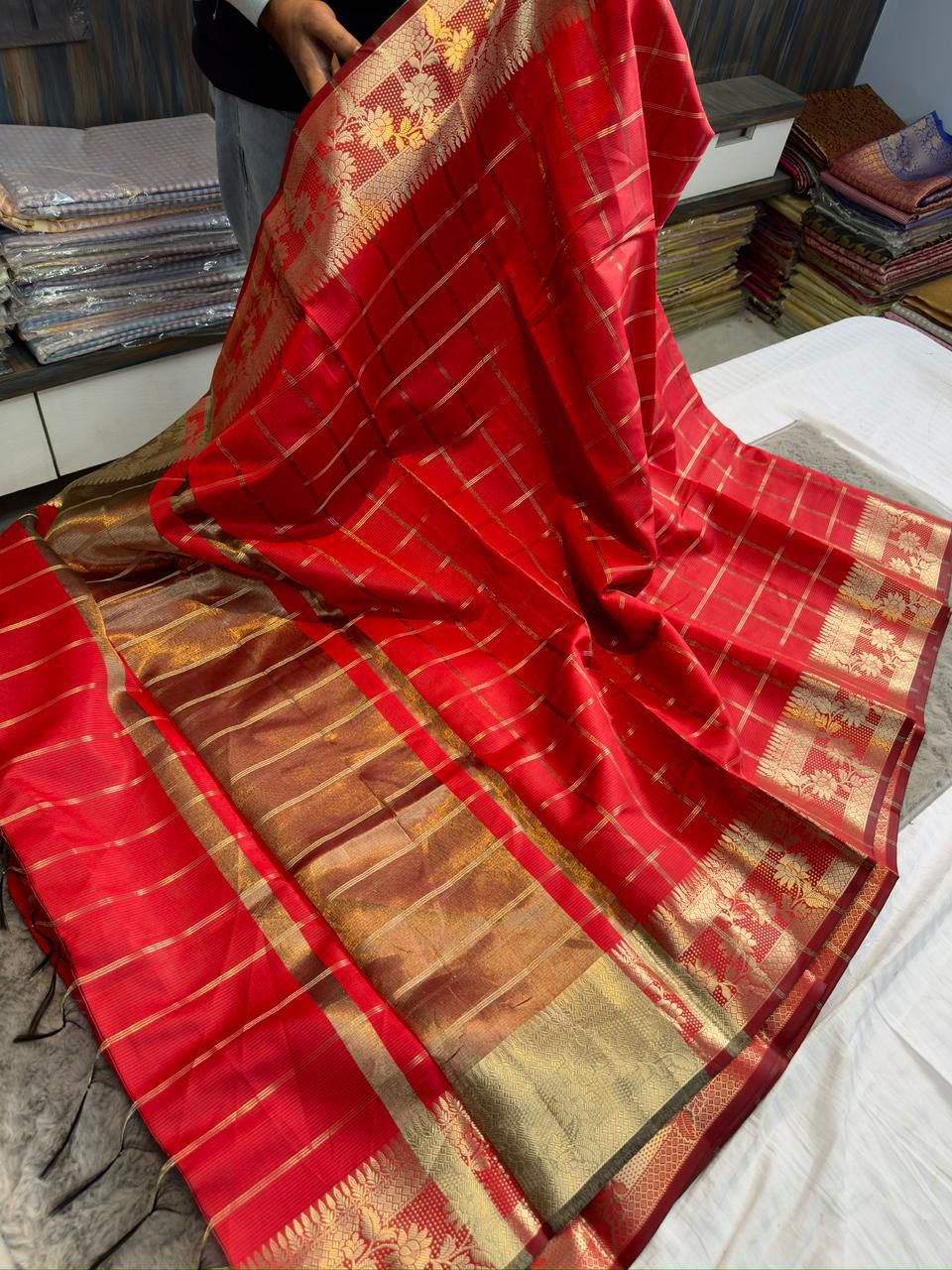 Vintage checks resha budget sarees