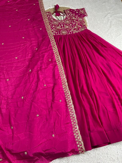 Trending Maggam work soft georgette gowns