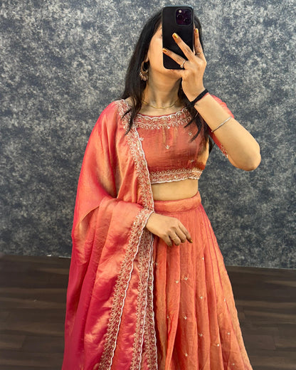 Sankranthi special Tisuue silk Lehengas