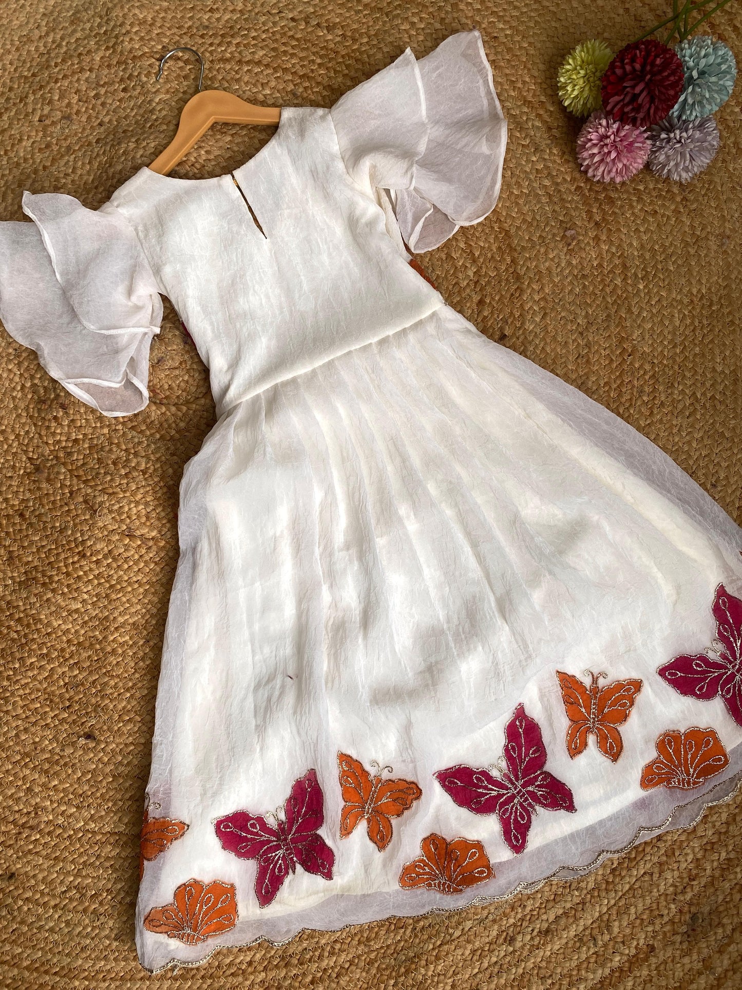 Kids White Dreamy butterfly gown ✨