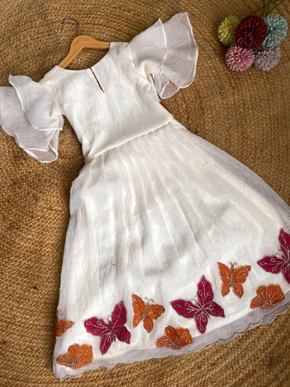 Kids White Dreamy butterfly gown ✨