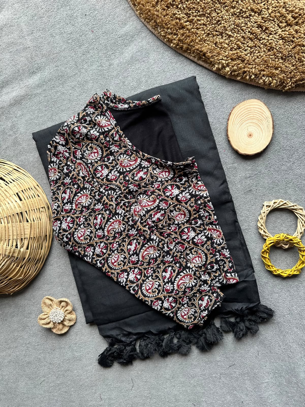 Khadi Streachable cotton stitched blouse