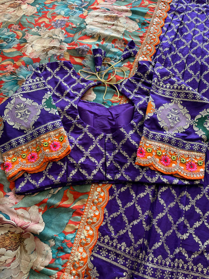 Silk Lehenga with stiched blouse