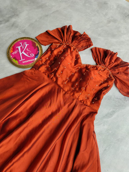 Soft rangoli silk gowns