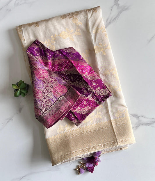 Banarasi Pattu luxe saree with stitched Blouse