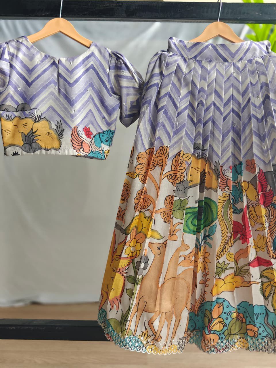 Tussar silk Kalamkari Kids Crop top 🫶🏻
