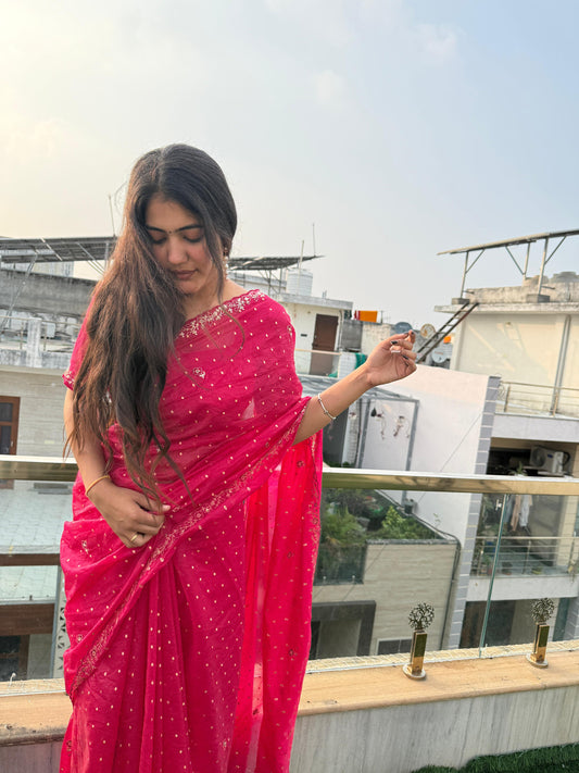 Soft paper tissue Saree