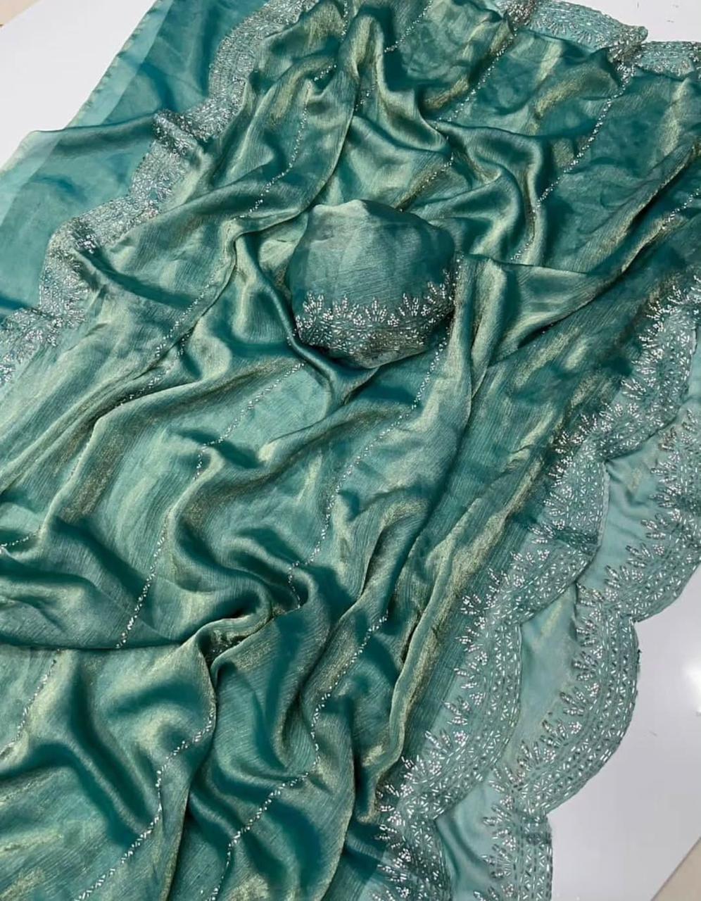 Chiffon work saree