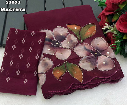 Trending soft weightless chiffon floral sarees