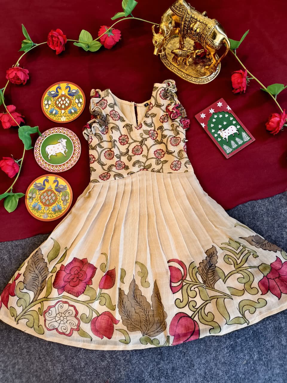 Kids Kalamkari crafted gowns