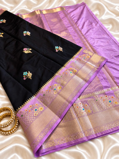 Banarasi katan silk zari butti budget saree