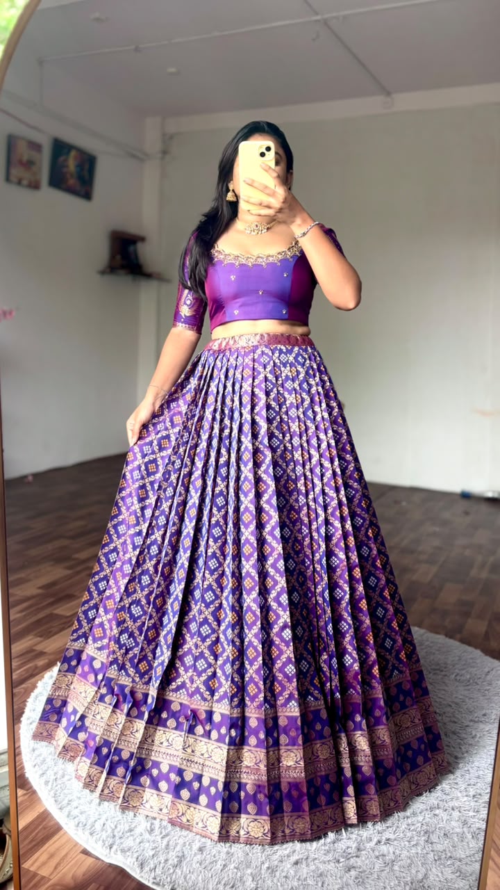 Maggam work indo western style lehenga