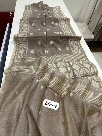 Classic Muga Cotton Jamdani Trendy Saree