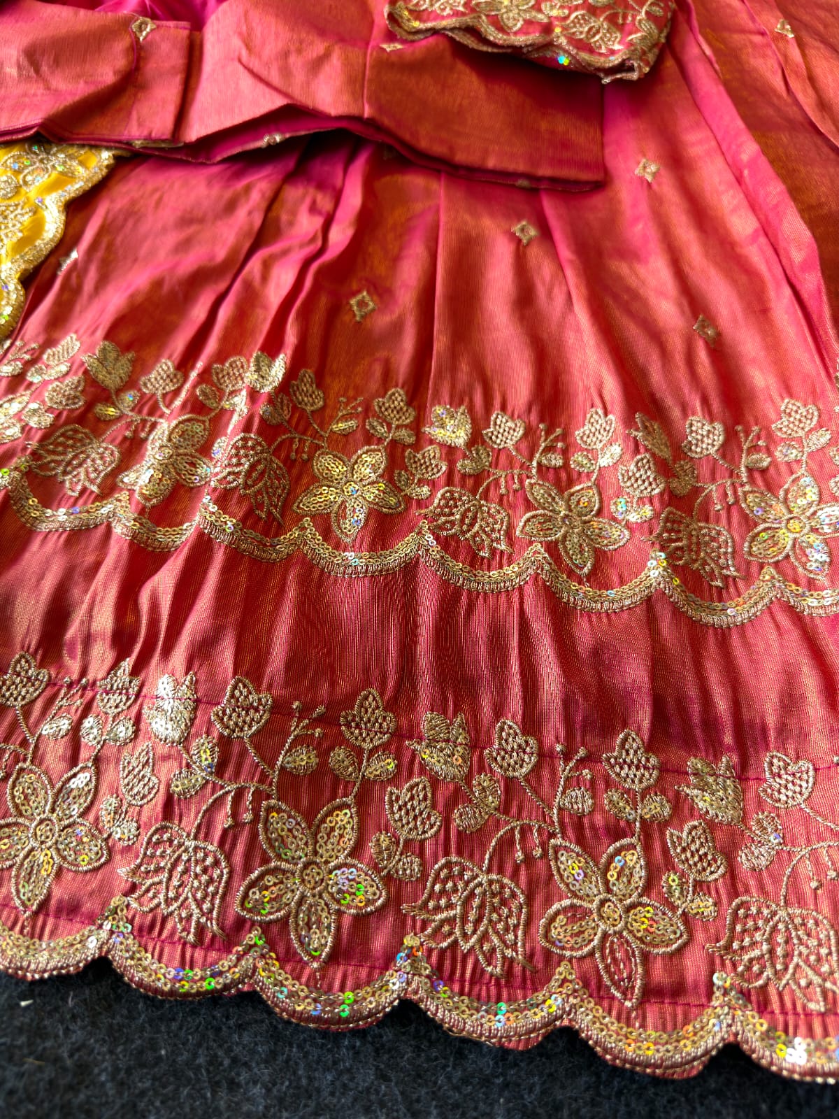 Bloom viscose tissue Designer lehenga