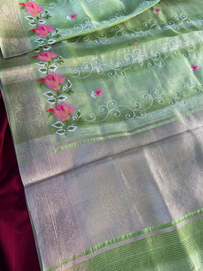 Kota budget Embroidery jequard border sarees