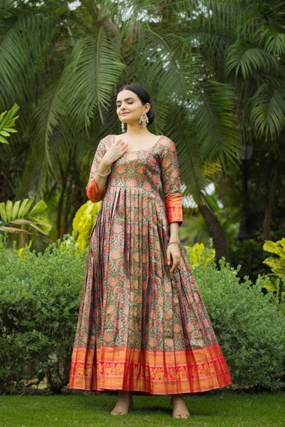 Wedding  semi Kanjivaram silk  long gowns