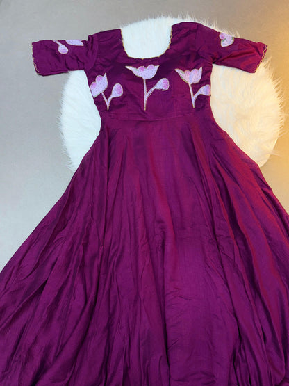 Hand painted with maggam work gowns