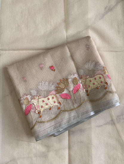 Pichwai Kota Doris With embroidery butties Budget sarees