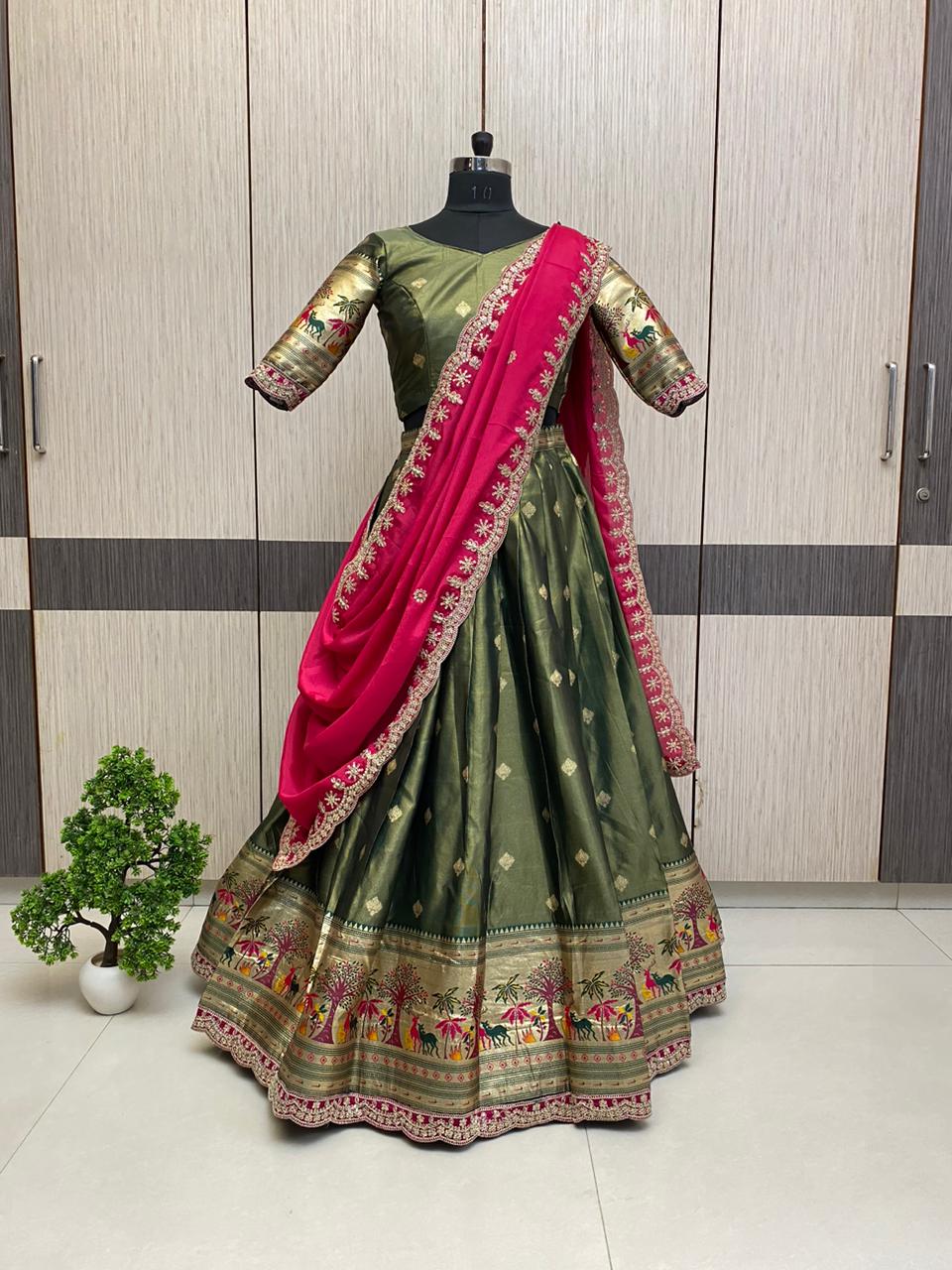 Paithani Lehenga with zari work