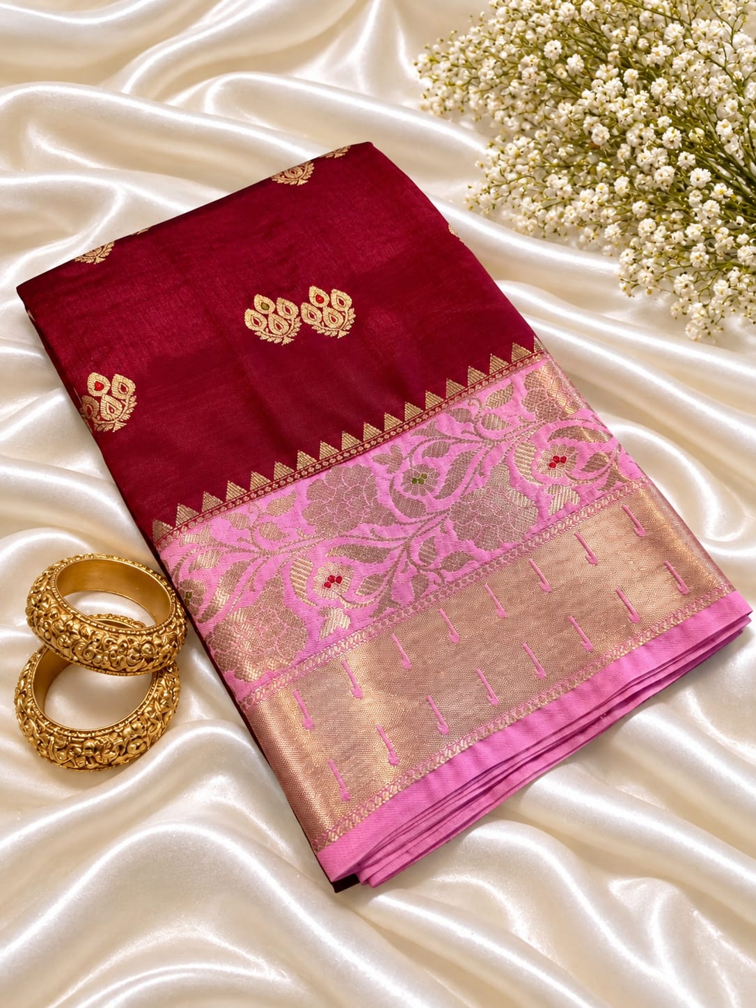 Juhmki series Banarasi katan soft silk sarees