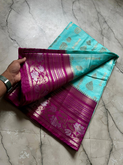 BANARSI HANDLOOM SEMI GEORGETTE Budget saree