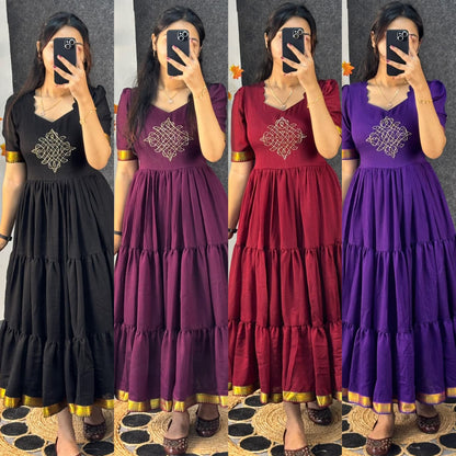 Café blooming vichitra silk gowns