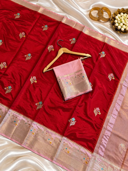 Banarasi katan silk zari butti budget saree