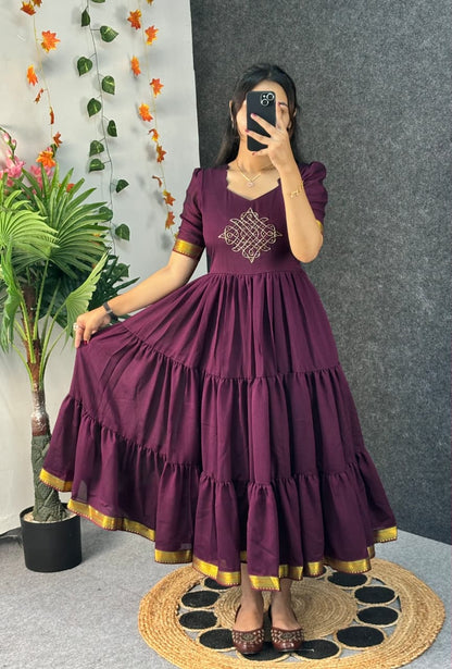 Café blooming vichitra silk gowns