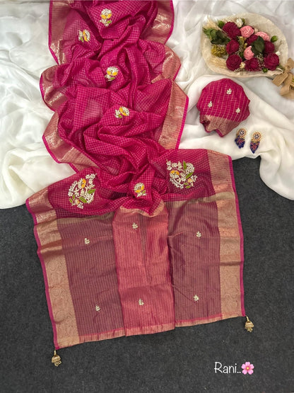 Kota doriya chex budget Desginer classic sarees