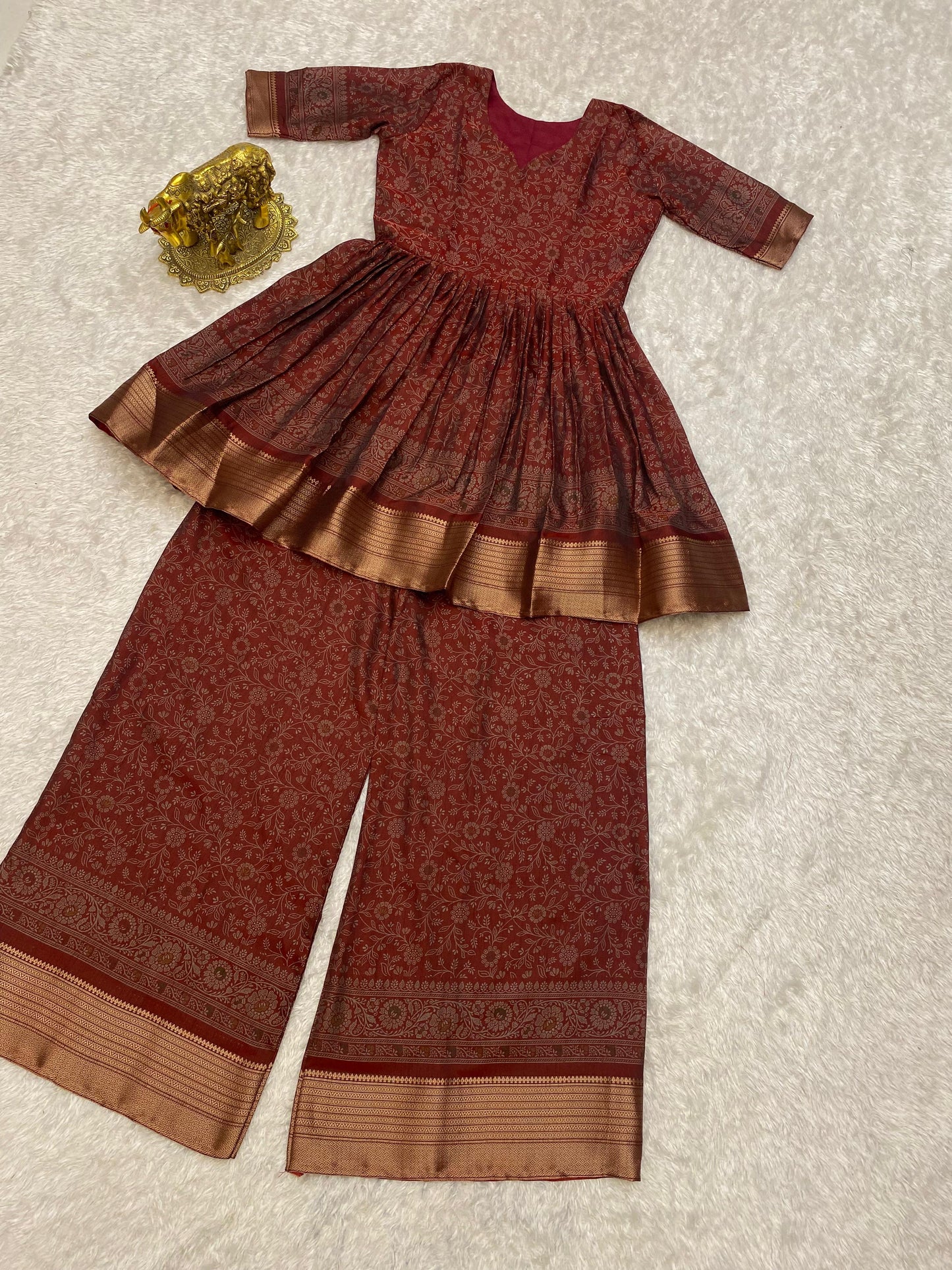 Peplum kurti flowy palazzo co-ord sets
