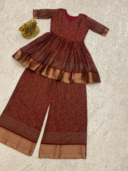 Peplum kurti flowy palazzo co-ord sets