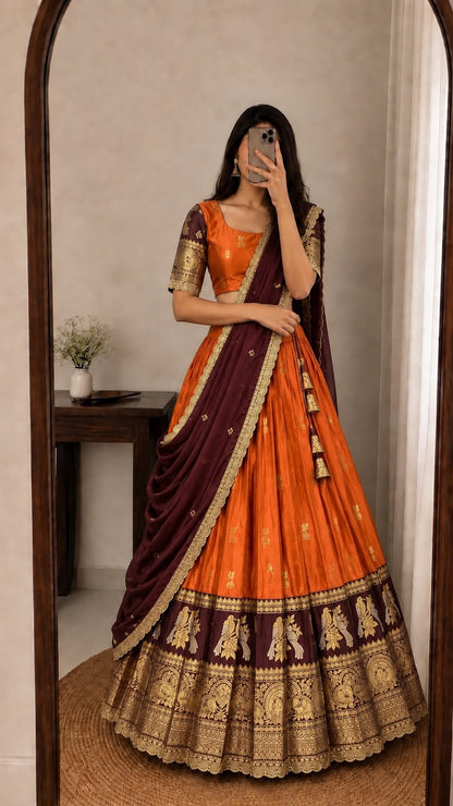 Jhumka Kanjivaram designer lehenga set