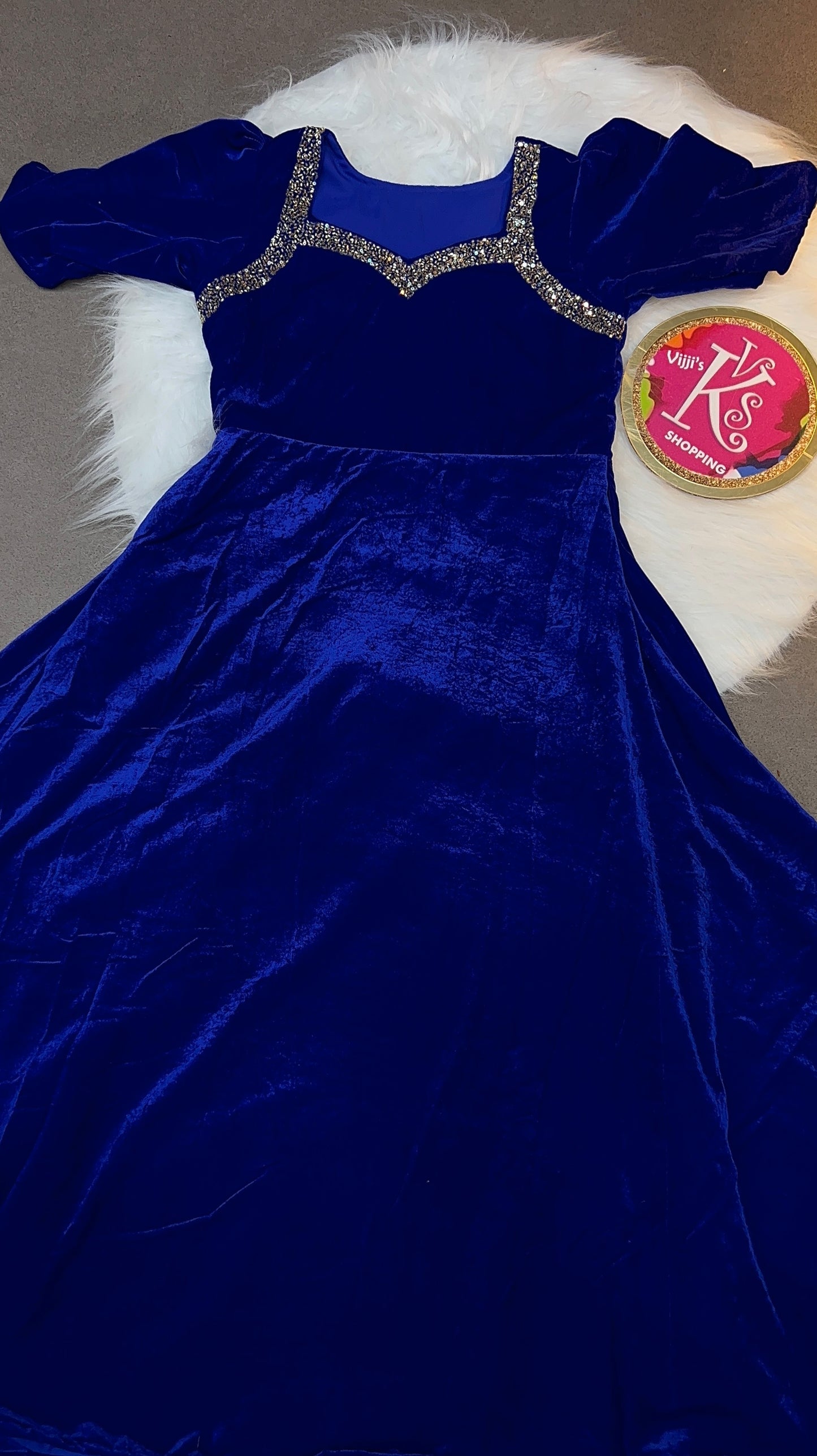 Velvet handwork cafe gowns