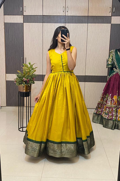 Classic Gowns Haldi Special 2 in one Gown for all festival