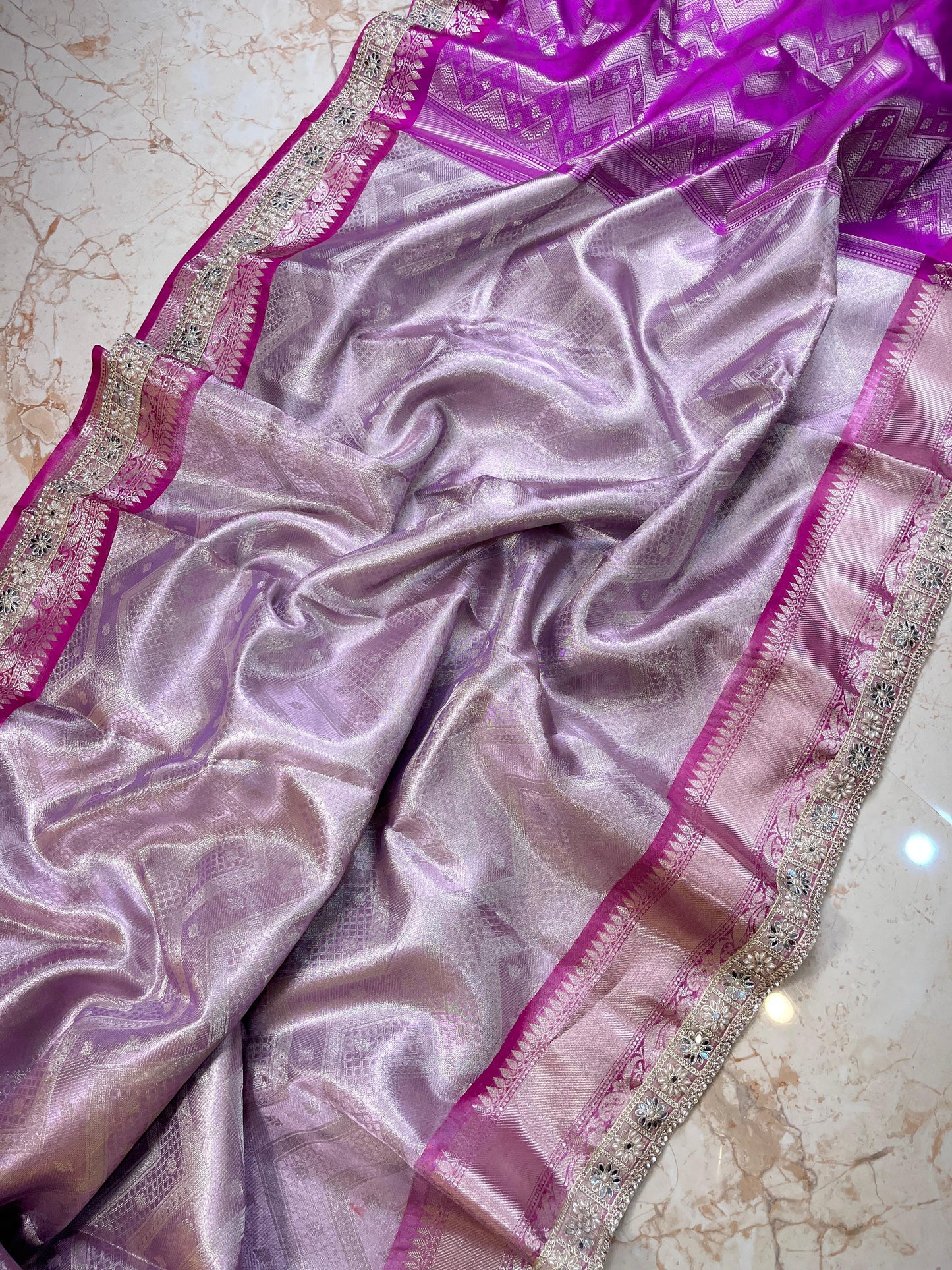 Maharani collection Banarasi tissue Soft silk saree