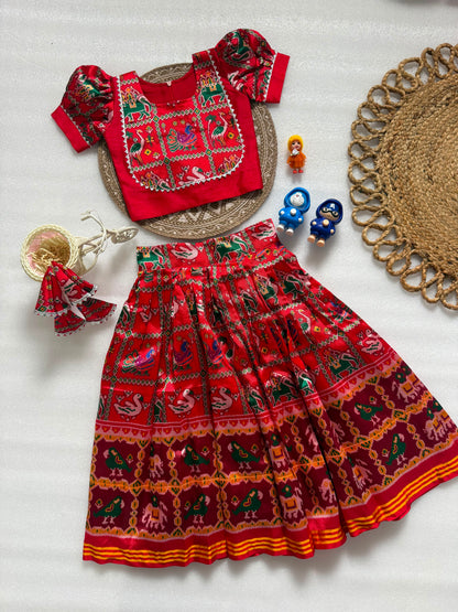 Trending Patola Series Kids cute  choli  sets