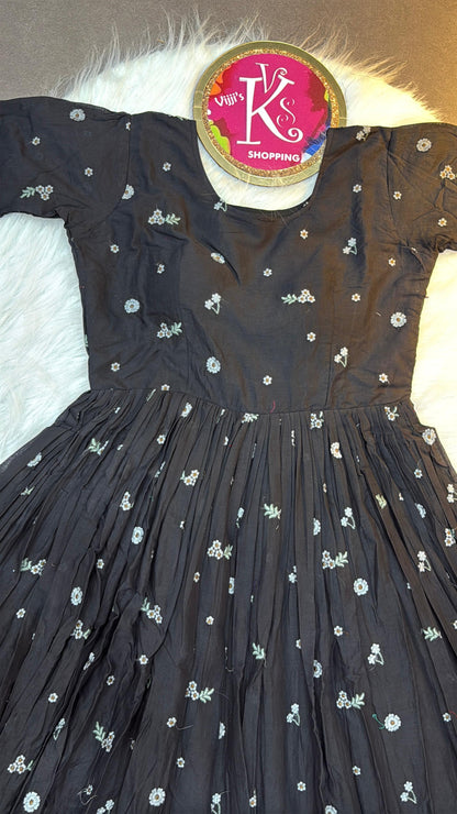 Pure mull Chanderi cotton cafe gowns