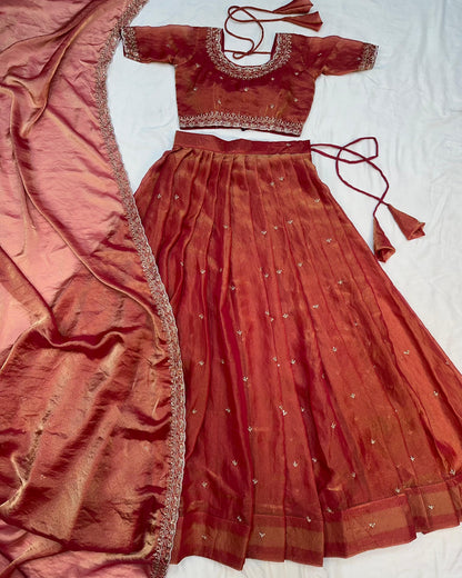 Sankranthi special Tisuue silk Lehengas