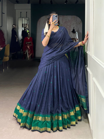 Chanderi cotton half saree Lehenga