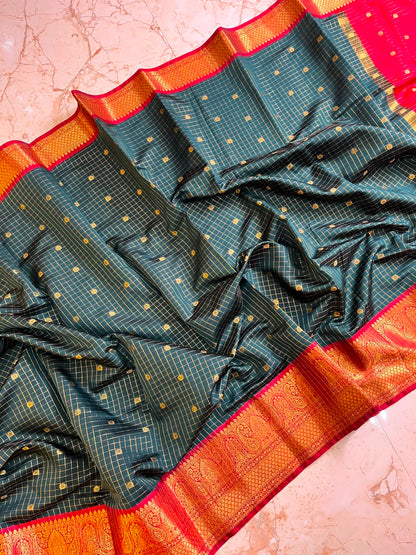 Banarasi Gadwal soft silk saree