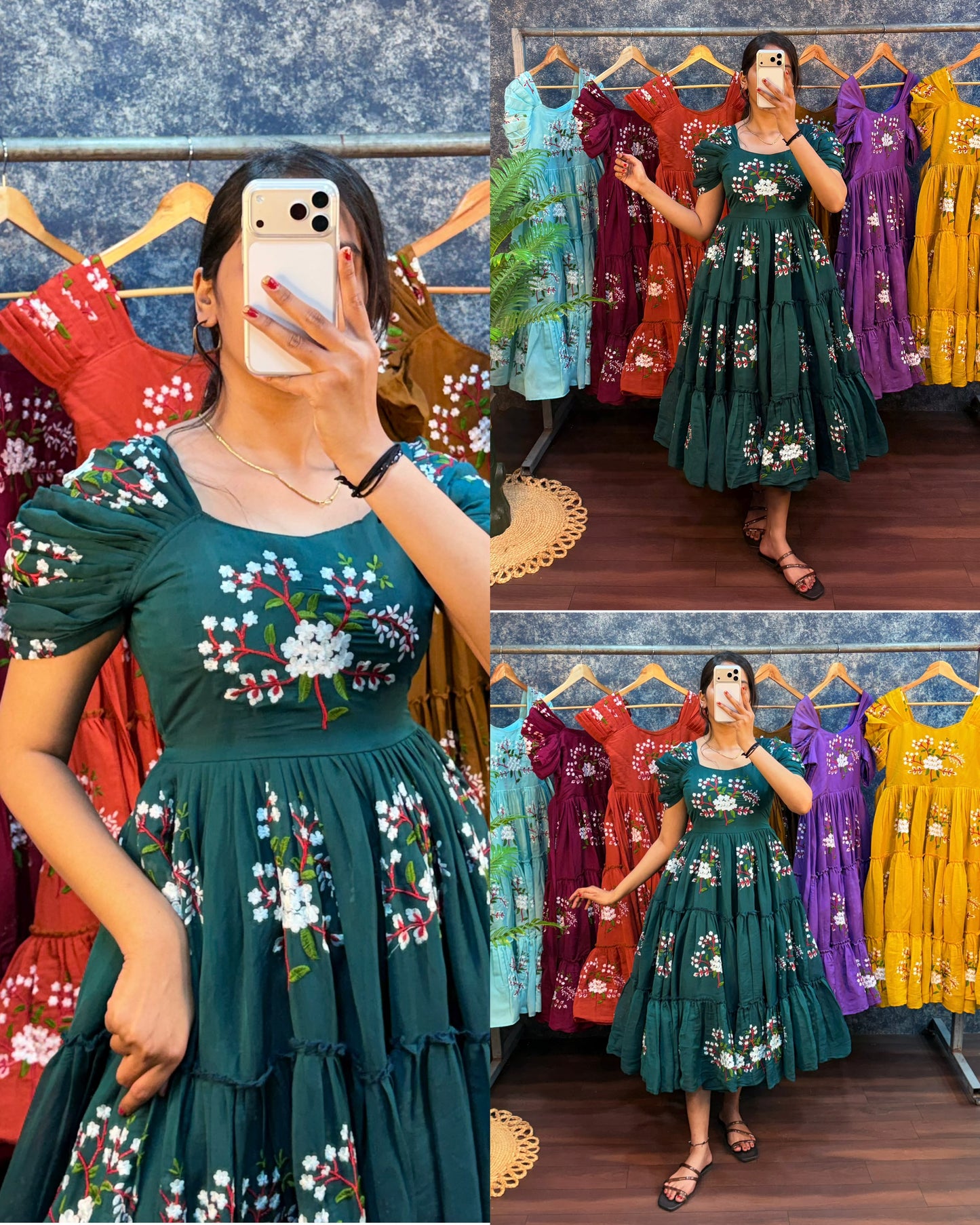 South mull cotton embroidery cafe gowns