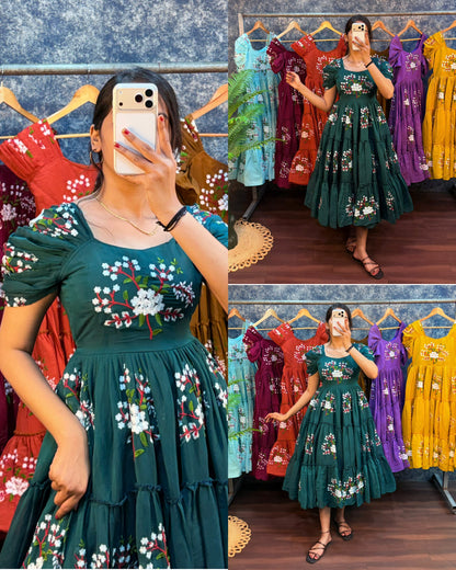 South mull cotton embroidery cafe gowns