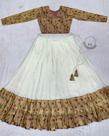 Kalamkari crop-top Kota doriya printed Lehenga sets