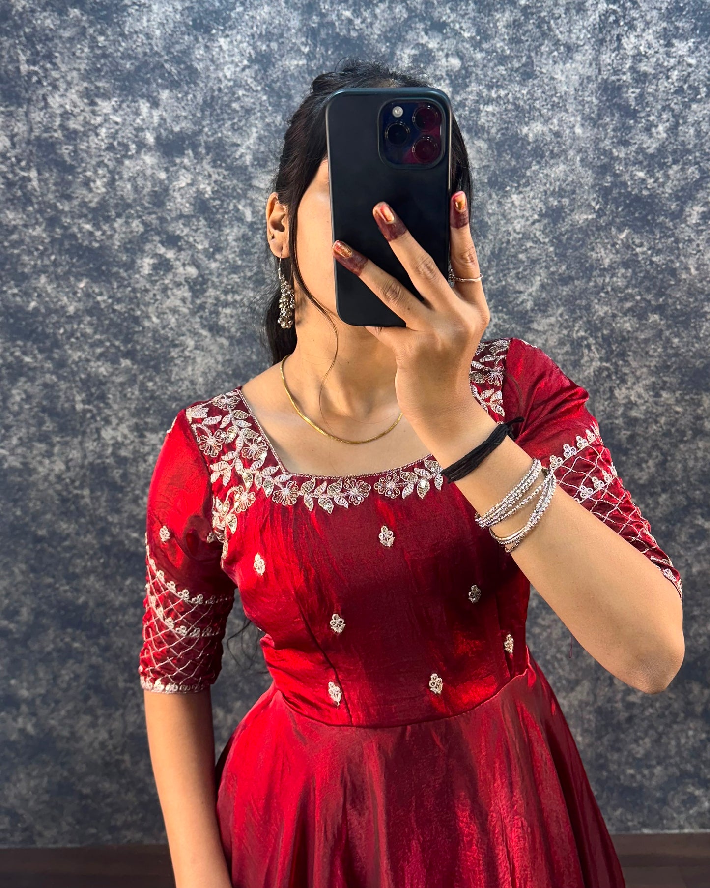 Premium Embroidery Sequence Gown with Dupatta